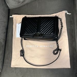 Rebecca Minkoff NWT Chevron Quilted Leather Love Crossbody
